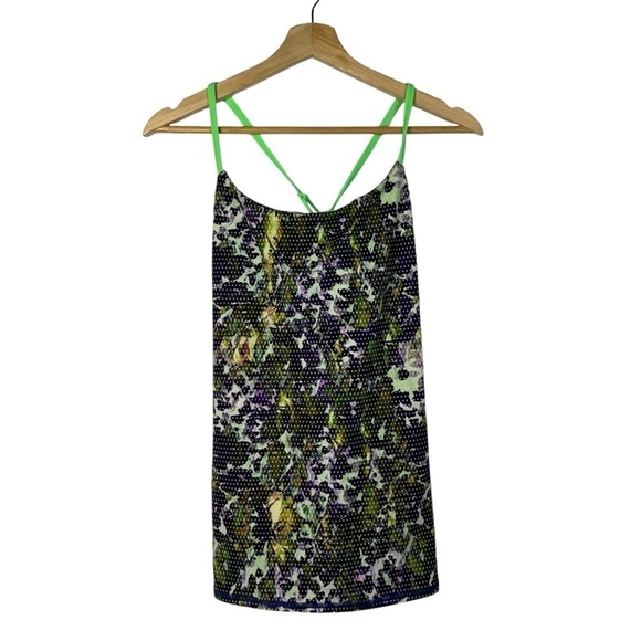 Lululemon Dancing Warrior Floral Sport White Multi & Pistachio Athletic Tank 6 - Picture 3 of 6